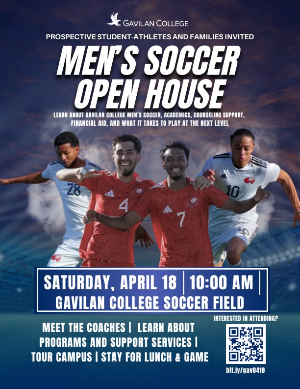 Gavilan College men's soccer Open House on April 18